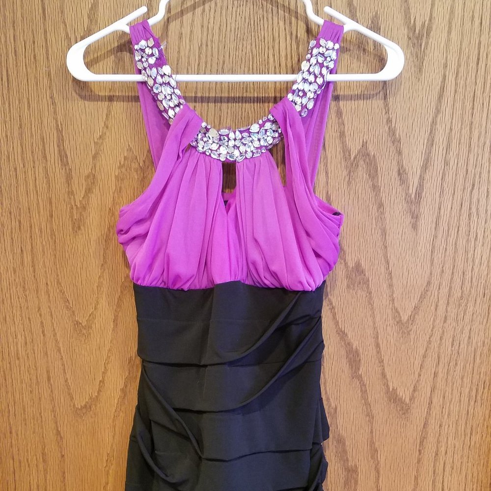 Ruched Bodycon Dress with Jeweled Halter Top